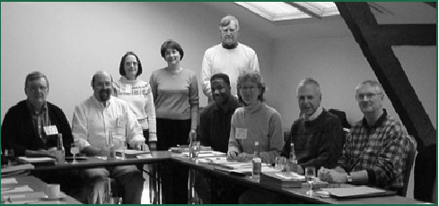 Figure 1. Scanning team members include (left to right) Dick Moeller, Joe Pestinger, Adele McCormick, Cathy Muth, Stuart Waymack (behind), Myron Frierson, Janet Myers, Wayne