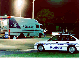 Photo of Victoria Police random roadside screening.
