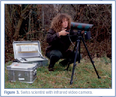 Figure 3. Swiss scientist with infrared video camera.