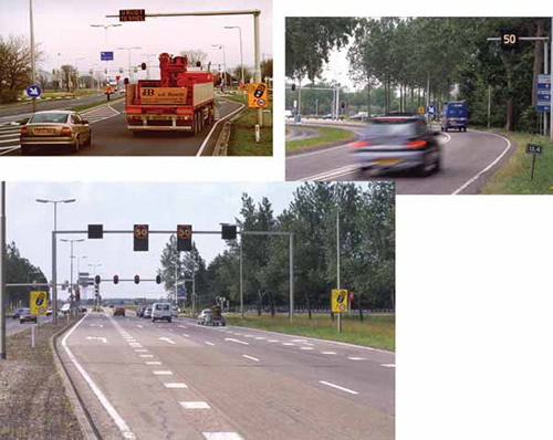 Figure 4-16. Variable message signs on approaches to highspeed intersections in the Netherlands.