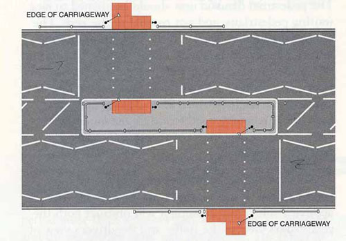 Figure 4-25. Schematic layout for a staggered PUFFIN crossing in the United Kingdom.