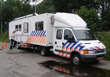 Photo of the exterior of a mobile enforcement unit in the Netherlands.