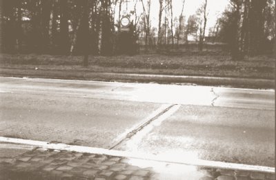 Photo of concrete pavement built in 1950 on the road between Leopoldsburg and Hechtel in Belgium that is still in service.