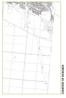 Sample public acquisition overlay showing proposed road reserve.