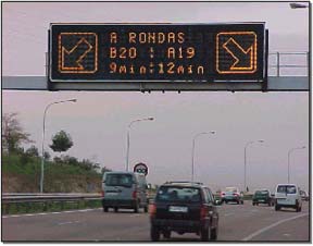 Figure 9. Dynamic message sign showing alternate travel times.