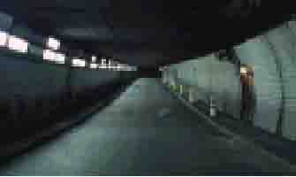 Typical motorist's view of tunnel.