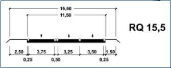 Cross section for German 2+1 roads