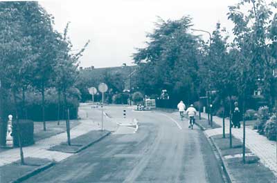 Example of road narrowing in the Netherlands