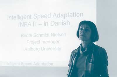 Project Manager Bente Nielsen presents intelligent speed adaptation overview