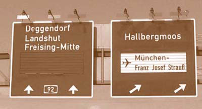 Photo of overhead changeable message signs.