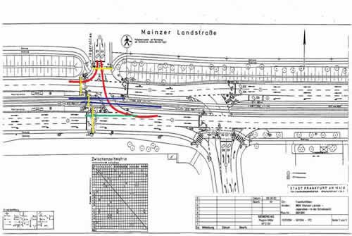 Figure 3-2. Signalized intersection layout in Frankfurt, Germany.