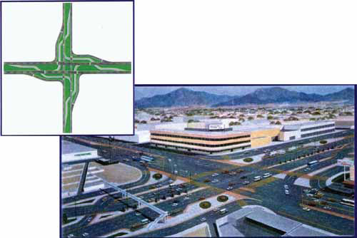 Figure 5-10. Schematic of a high-capacity intersection.