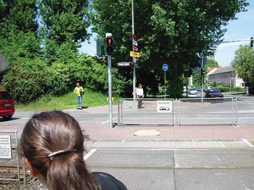 Figure 5-2. Staggered pedestrian crossing in Germany.