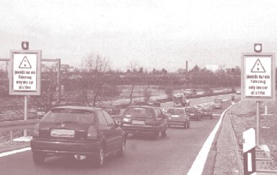 Photo of cars on a metered ramp in Germany.