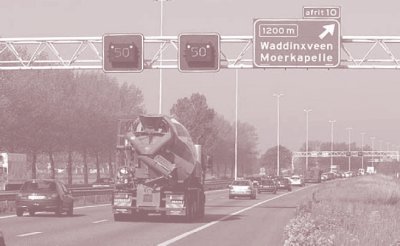 Photo of variable speed limit signs used as part of the congestion warning system in the Netherlands.