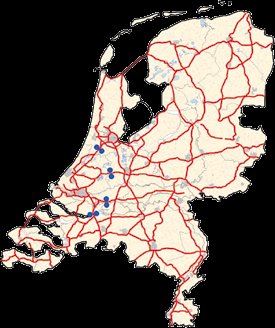 Map of the Netherlands showing WIM+VID sites.