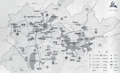 Figure 2. Map of the multimodal transportation system in the Pearl River Delta showing ports, airports and rivers.