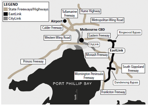 Map of PPP highways in Victoria.