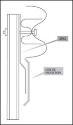 Figure 13. Cross-section drawing of W-beam guardrail equipped with lower motorcycle barrier.