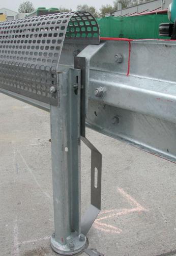 Figure 15. Photos of System Euskirchen Plus guardrail, which includes a bottom skirting and a cap along the top.