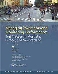 Report cover: Managing Pavements and Monitoring Performance