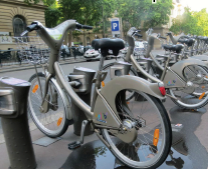 A bikeshare station.