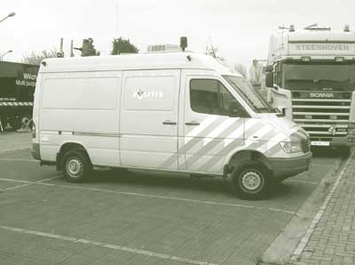 Side view of a service van