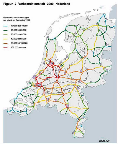 Map of Dutch road network.