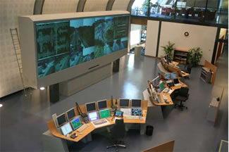 Interior photo of Utrecht Traffic Management Center.